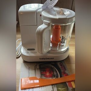 Baby Brezza Glass Food Maker with Orange Spatula